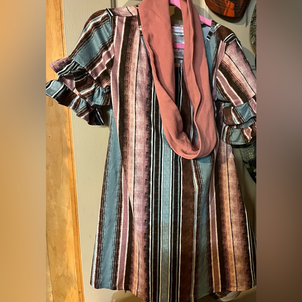 Girls Dress with Scarf - Size 8